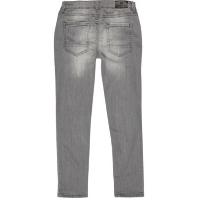 Boys grey distressed Dylan slim jeans